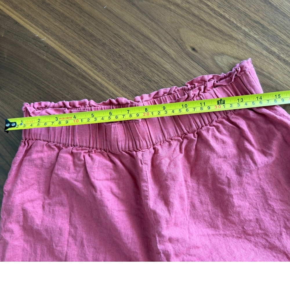 Abercrombie & Fitch Pink Linen Blend Wide Leg Paperbag Waist Pants Womens Medium - Picture 6 of 7